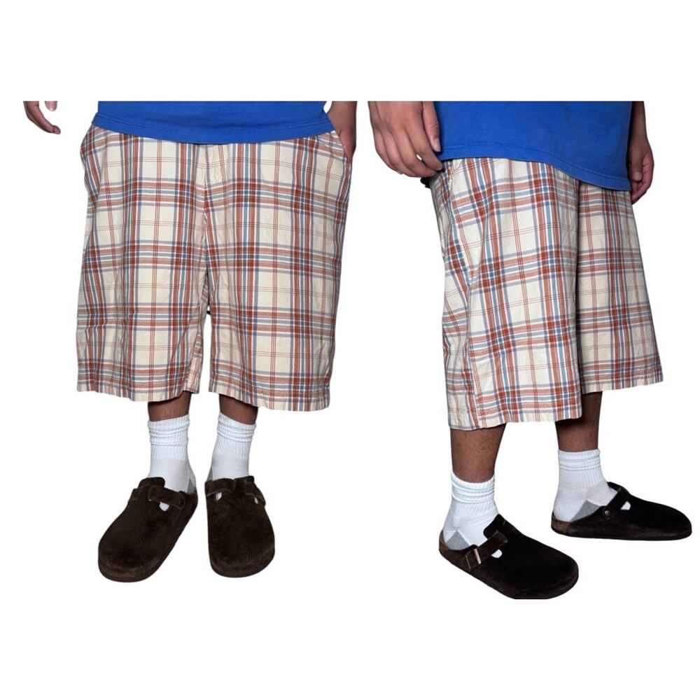 Arizona Mens 40 Plaid Baggy Shorts Y2k Vintage Skater Retro